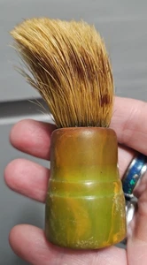 CEPILLO DE AFEITAR KLENZO estampado con B1017, marrón/verde, Hecho en EE. UU., DE COLECCIÓN - Imagen 1 de 12