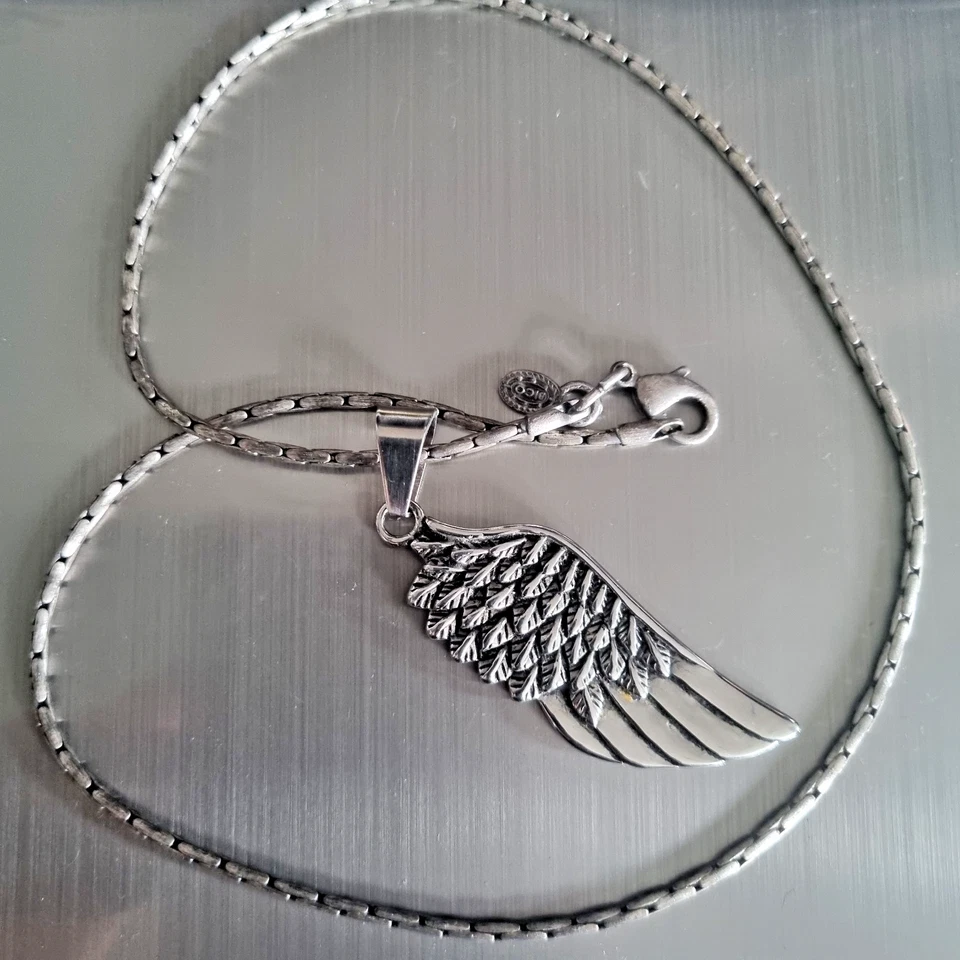 Bico Австралия олова цепочка и серебро покрытием крылья подвеска ожерелье - Изображение 1 из 4