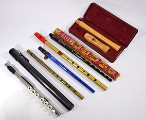 6 Flöten - Zauberflöte Sandner + Clarke Penny Wistle + Moeck Sopran Blockflöte - Bild 1 von 7