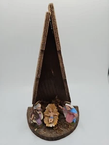 Vintage Holz Krippe Krippe Italien 9" Volkskunst  - Bild 1 von 9