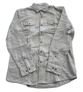 Amazon Mens Regular-Fit Long-Sleeve Two-Pocket Flannel Shirt Medium Grey NEW - Picture 1 of 12