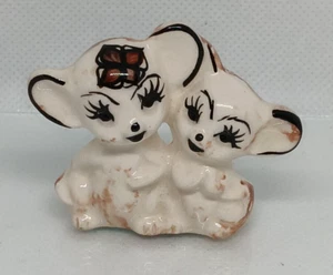 Hawaiian Mice Figurine Godber's J Choo Pottery Hawaii White Beige Signed OT - Picture 1 of 3