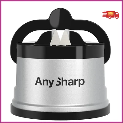 Any Sharp Knife Sharpener, Hands-Free Safety, Power Grip Suction, Silver - Image 1 of 4
