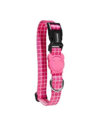ZEE.DOG Durable and Adjustable Pink Wave Dog Collar | Security Buckle | Stylish