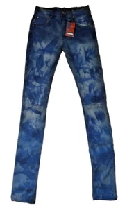 Culture Vulture Men's Blue Marbled Jeans Style Pants Size W-28 - Picture 1 of 7