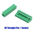 Green PCB Terminal Block Connectors 5.08mm Pitch 2 3 4 5 6 7 8 PIN Plug-in Screw