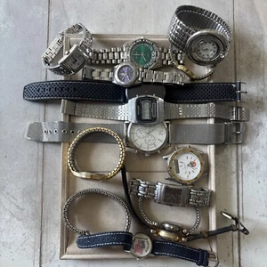 Lot Of Fourteen Watches - As Is - Maurices, Timex, Kenneth Cole, Watch-It, Sharp - Picture 1 of 10