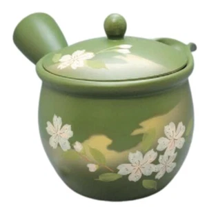 Teapot Kyusu Tokoname - AKIRA - Green - 550 ml/cc - Stainless Infuser - Sakura - Picture 1 of 2