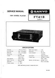 Service Manual Guide For Sanyo FT 418 - Picture 1 of 1