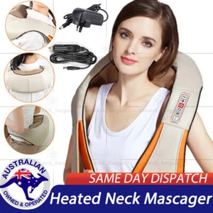 Neck Massager Head Deep Knead Heating Wrap Shiatsu Relax Back Shoulder Massage - Picture 1 of 12