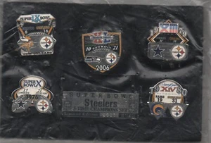 Pittsburgh Steelers 5 Super Bowl Champions Pin Set SEALED WOW Serial #1 of 10000 - Picture 1 of 1