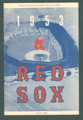 1953 Boston Red Sox vs Browns Baseball Scorecard Program Unscored Ted Williams - Image 1 of 3
