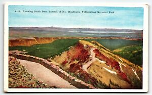 South from Mt. Washburn Summit Yellowstone National Park Postcard UNP