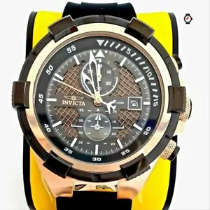 Orologio Invicta Uomo 50 mm Pilot Aviator Cronografo Tono Rosa SS Cinturino in Silicone - Foto 1 di 1
