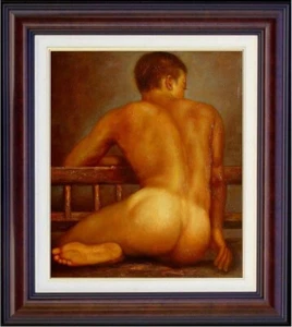 Original Ölgemälde Kunst junger männlicher Akt auf Leinwand 20"X24" - Bild 1 von 2
