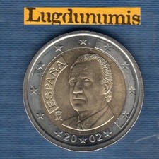 Pièce De 1 Euro Espagne 2002 – Bimétallique – état Bien Conservé