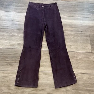 Pantaloni eleganti St. John Collection Marie grigio scamosciato viola donna tg 2 fodera seta - Foto 1 di 13