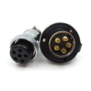 GX25 Aviation Plug 5 Pin 25mm Metal Male+Female Panel Cable Connector - Picture 1 of 9