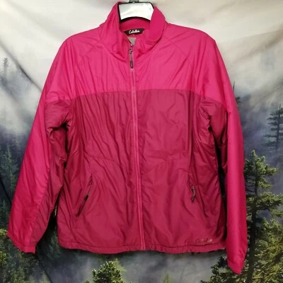 Jaqueta acolchoada Cabelas feminina tamanho médio rosa com zíper forrada de lã - Imagem 1 de 4