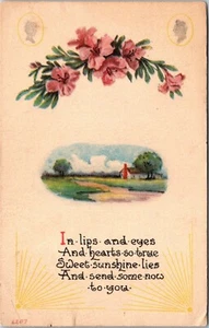 Flowers Greetings Postcard Owosso Mich to Battle Creek Mich 1913 Posted - Picture 1 of 2