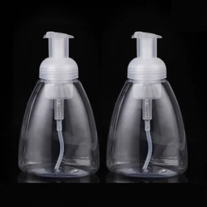 2 Clear Foaming Soap Dispensers Foam Pump Bottles 250ml Empty Liquid Hand Soap - Picture 1 of 2