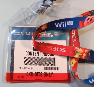 Official 2014 Nintendo E3 Expo Exhibitor Badge Pass Lanyard Los Angeles Mario - Image 1 of 4