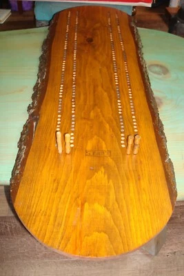 Live Edge Cribbage Board, Two Track, Knotty Pine, 33" Long - Image 1 of 4