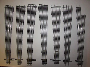 7 SHINOHARA NICKLE/SILVER SWITCH TURNOUTS HO SCALE (LOT 81) - Picture 1 of 2