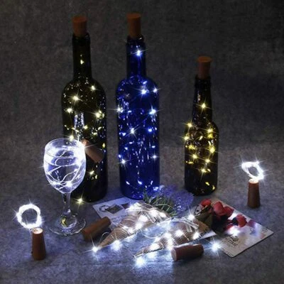 4pcs Wine Bottle Fairy String Lights 20 LED Battery Cork For Party Xmas Wedding - Image 1 of 4