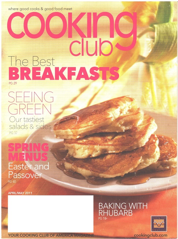COOKING CLUB Magazine April May 2011 Best Breakfasts Easter Passover Rhubarb - Image 1 of 1