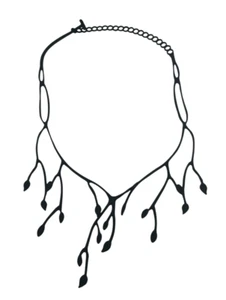 Lady gum Black Silicone Primavera Necklace Modern Adjustable 17-22” Comfortable - Picture 1 of 3