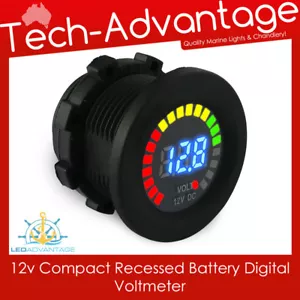12V TABLERO COMPACTO TABLERO DE INSTRUMENTOS BATERÍA MEDIDOR DE SALUD VOLTÍMETRO DIGITAL - Imagen 1 de 6