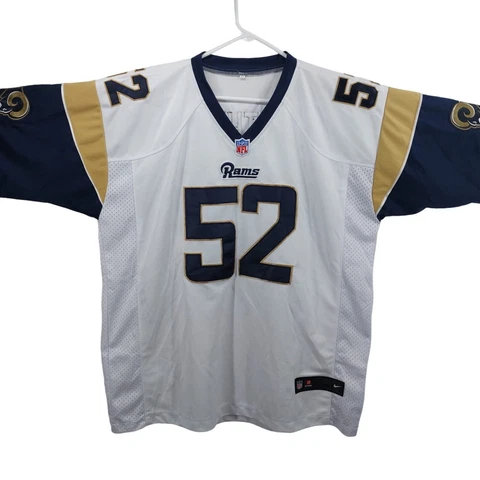 Autographed Nike Mens White Los Angeles Rams Clay Matthews 52 NFL Jersey Size XL Cover