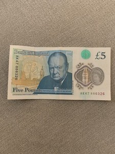 AK47 £5 Note Genuine Banknote GBP Five Pound Real Note RARE Serial Number AK 47 