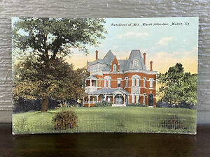 Vintage Postcard Residence of Mrs. Marsh Johnston Macon GA Home Unposted C10