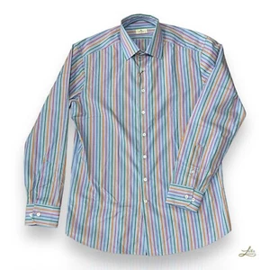 ETRO Multicellular Stripe Shirt Size 41 - Picture 1 of 9