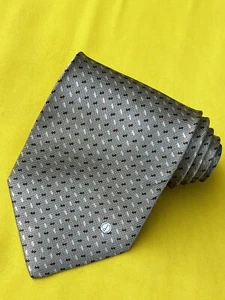 Authentic ALFRED DUNHILL Abstract Design On Silver 100% Silk Wide Necktie Tie - Picture 1 of 12