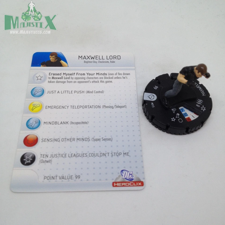 Heroclix Супермен комплект Maxwell Lord #013 общая фигурка с картой! - Изображение 1 из 1