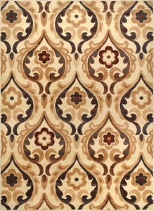 Ivory Transitional 5x7 Area Rug Contemporary Floral Carpet Approx - 5'3" x 7'2" - Picture 1 of 2