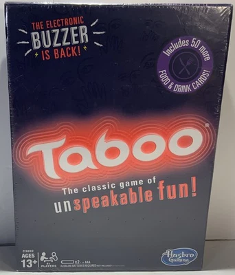 Hasbro TABOO El Juego Clásico de Diversión Indescriptible con Zumbador Electrónico NIB Foto 1 de 4