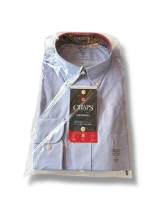 Chaps Light Blue Long Sleeve Button-Down Shirt Coolmax Regular Fit Men’s XL 17 - Picture 1 of 8