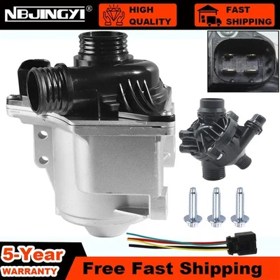 Electric Engine Water Pump W/ Thermostat For BMW 535i 640i 740Li X1 X3 X5 3.0L Foto 1 de 4