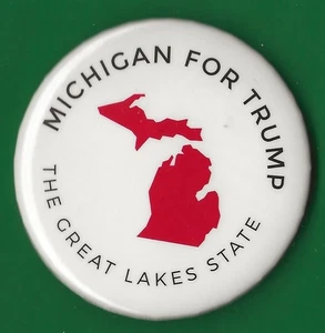 Donald Trump 2016 - 2,25" / "OFICIAL - Michigan" botón de campaña presidencial - Imagen 1 de 2