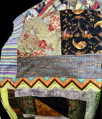 Edredón hecho a mano 44x60 primitivo Crazy Patch Foto 1 de 2