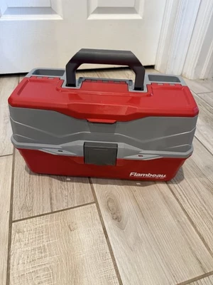 Flambeau Exterior 3 Bandejas Portátil Caja de Herramientas Aparejos Almacenamiento Rojo Gris 32 Compart... Foto 1 de 4