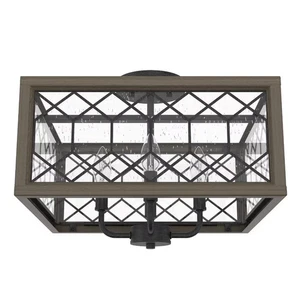 Chevron 4-Light Semi-Flush Mount in Rustic Iron - Picture 1 of 1