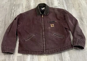 Giacca vintage anni 90 Carhartt J43 BRG Detroit bordeaux USA 2XL - Foto 1 di 10