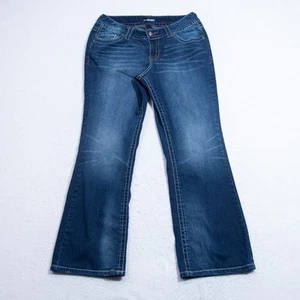 Lane Bryant Jeans Womens 14 - 32x30 Flare Dark Blue Wash Denim *READ - Picture 1 of 8