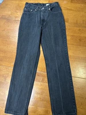 Винтажные джинсы Levi's 512 для девочек размер 5 JR черная джинсовая ткань 1999 Y2K прямые штанины - Изображение 1 из 4