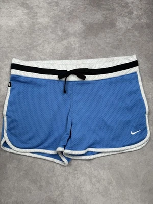Шорты женские Nike The Athletic Dept маленькие синие белые на шнурке Dri-FIT сетка - Изображение 1 из 4